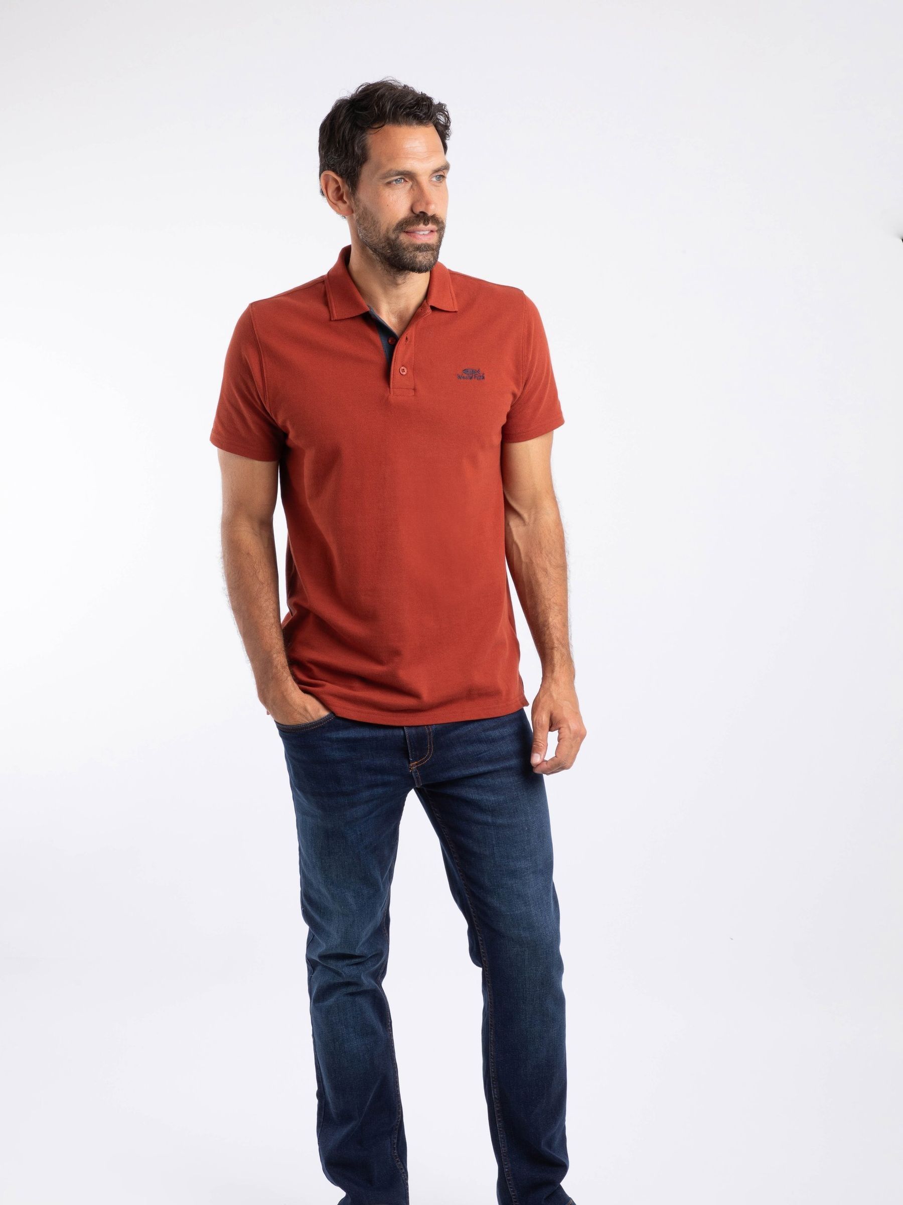 Buy Weird Fish Orange Miles Pique Polo Shirt from Next Portugal