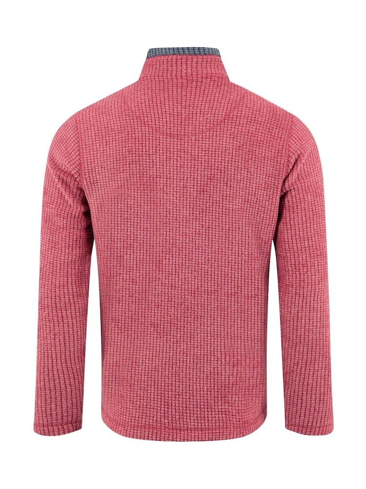 Weird Fish Pink Newark 1/4 Zip Grid Fleece - Image 6 of 6 Weird Fish Pink Newark 1/4 Zip Grid Fleece - Image 6 of 6