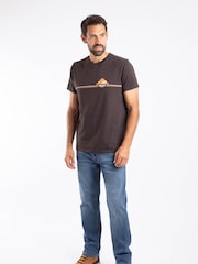 Weird Fish Brown Pyramid Vista Chest Stripe Graphic T-Shirt - Image 3 of 5