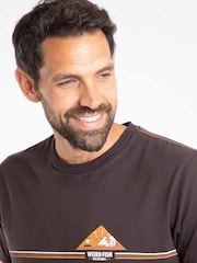 Weird Fish Brown Pyramid Vista Chest Stripe Graphic T-Shirt - Image 4 of 5