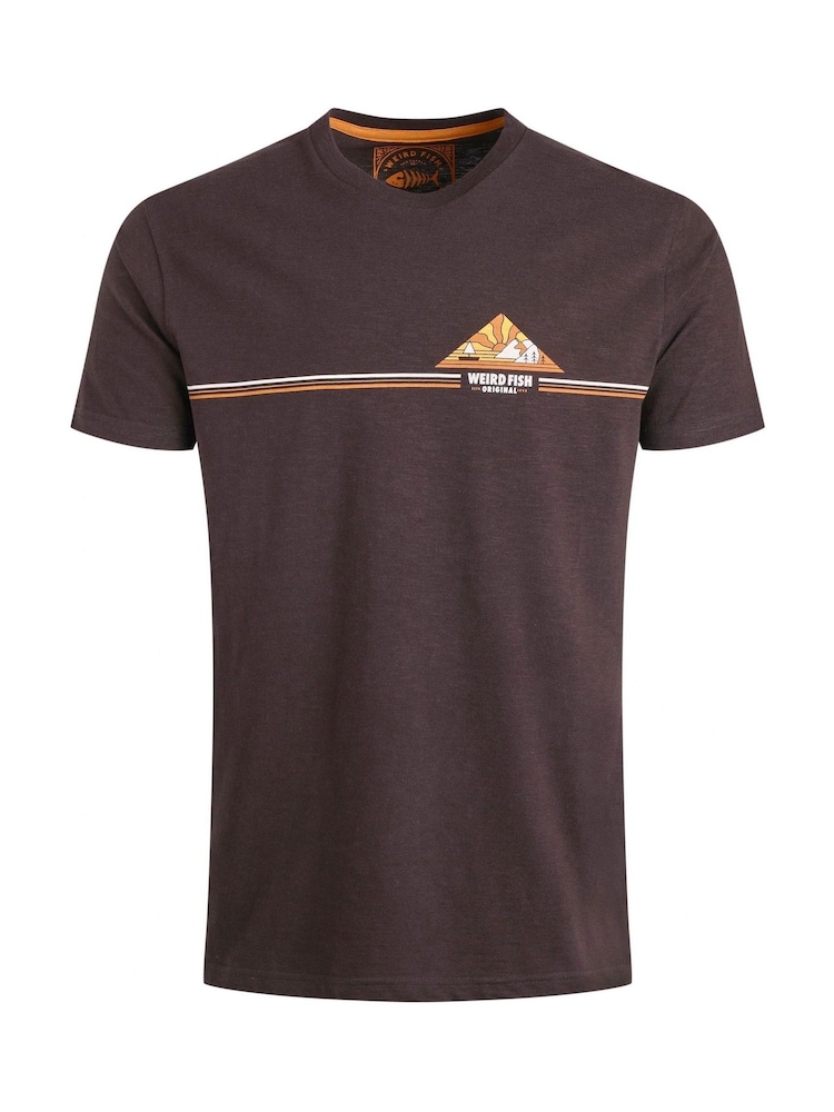 Weird Fish Brown Pyramid Vista Chest Stripe Graphic T-Shirt - Image 5 of 5 Weird Fish Brown Pyramid Vista Chest Stripe Graphic T-Shirt - Image 5 of 5