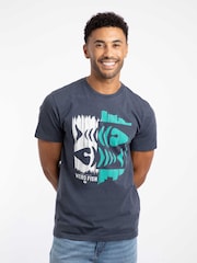 Weird Fish Blue Double Fish Front Print Graphic T-Shirt - Image 1 of 6
