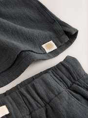 Charcoal Grey Short Sleeve Revere Collar Shirt & Shorts Set (3mths-10yrs) - Image 10 of 10