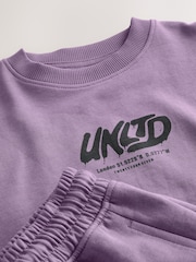 Mauve Purple Heavyweight Short Sleeve T-Shirt and Shorts Set (3-16yrs) - Image 5 of 5