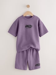 Mauve Purple Heavyweight Short Sleeve T-Shirt and Shorts Set (3-16yrs) - Image 6 of 9