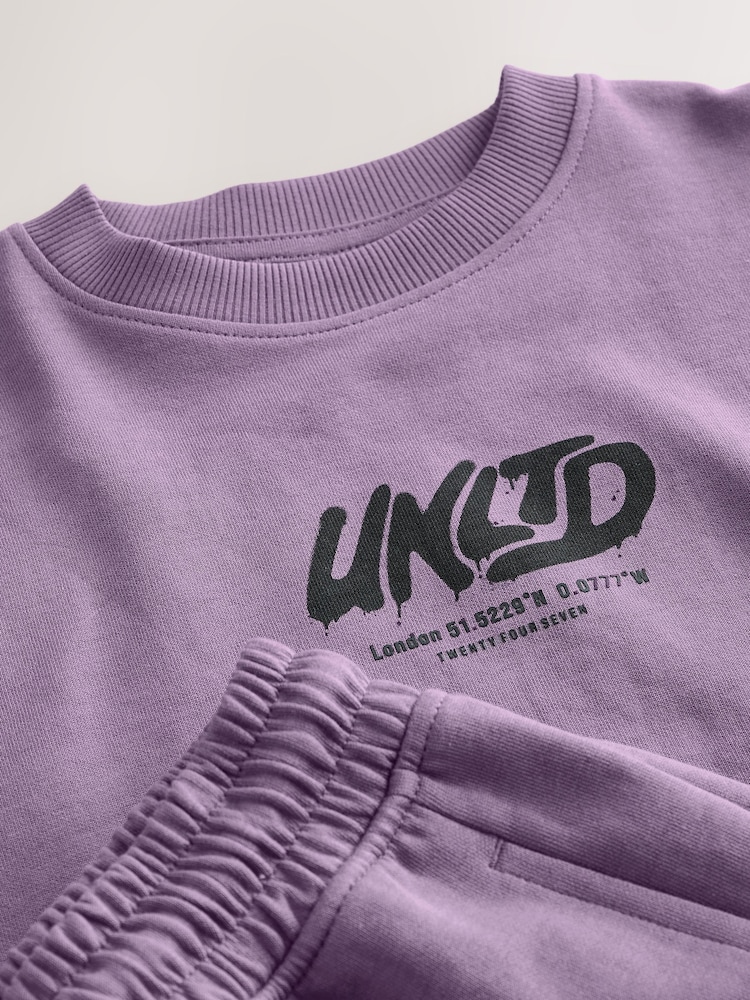 Mauve Purple Heavyweight Short Sleeve T-Shirt and Shorts Set (3-16yrs) - Image 9 of 9