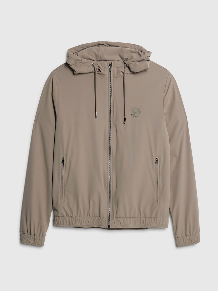 River Island Natural Muscle Fit Hooded Jacket - Image 1 of 1