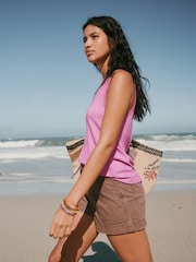 Flieder-Violett - Raw Seam Detail Thick Strap Vest - Bild 3 von 3