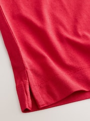 Red Cotton Modal Slouch V-Neck T-Shirt - Image 6 of 6