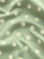 Green Polka Dot V-Neck Cap Sleeve T-Shirt - Image 7 of 7