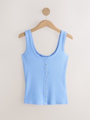 Blue Pointelle Cami Vest Top - Image 6 of 8