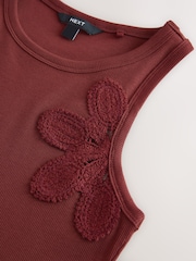 Red Ribbed Maxi Racerback Dress - Image 10 of 10