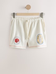 Ecru Graphic Jersey Shorts - Image 7 of 9