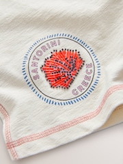 Ecru Graphic Jersey Shorts - Image 9 of 9