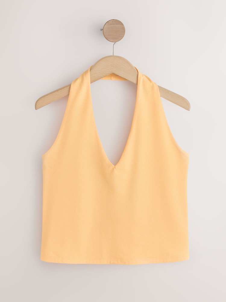 Peach Pink Halter Neck Top - Image 1 of 3