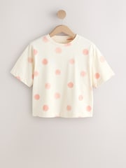Orange Polka Dot Heavyweight Short Sleeve Crew Neck T-Shirt - Image 5 of 7