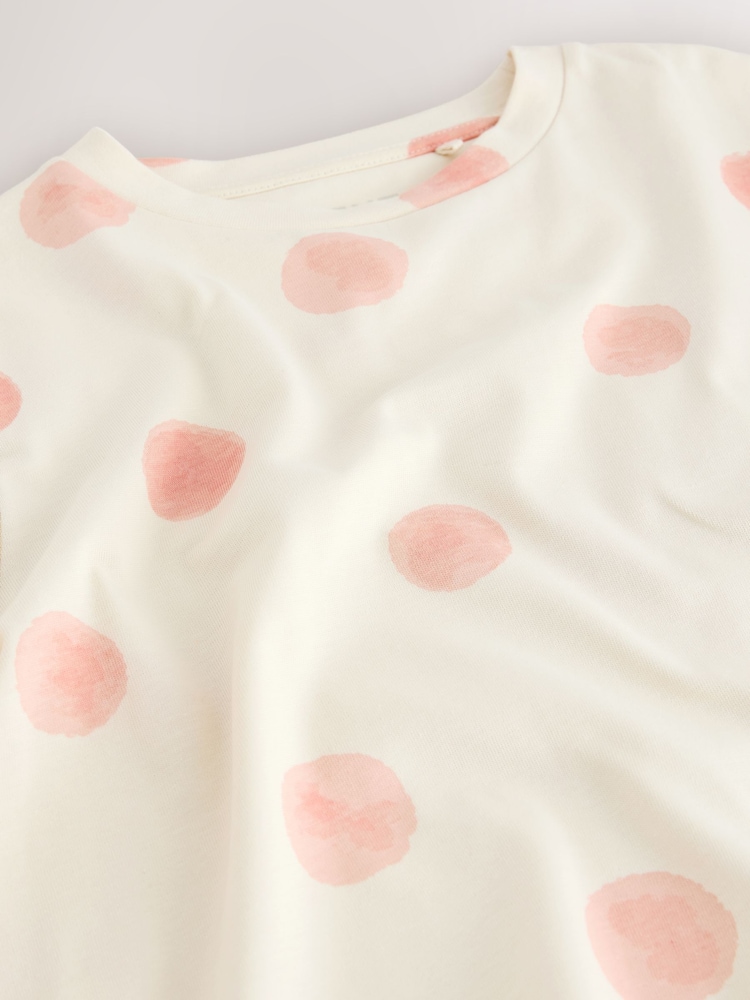 Orange Polka Dot Heavyweight Short Sleeve Crew Neck T-Shirt - Image 7 of 7