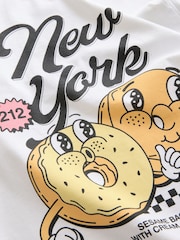 White White Grapic New York Bagel T-Shirt - Image 6 of 7