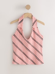 Green/Stripe/Ecru Halter Neck Tops 3 Pack - Image 2 of 7