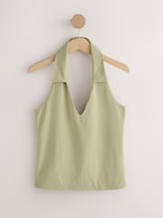Green/Stripe/Ecru Halter Neck Tops 3 Pack - Image 3 of 7