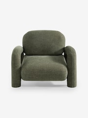 MADE.COM Hunter Green Soft Textured Weave Bobo Accent Chair - Image 1 of 2