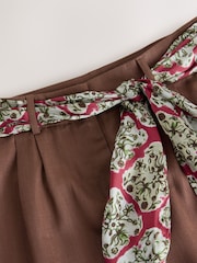 Sjokoladebrun - Jorts med skjerfbelte - Bilde 7 av 8
