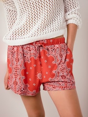 Red Bandana Print Shorts - Image 4 of 7