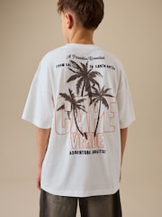 White Palm Embroidery Short Sleeve Graphic T-Shirt (3-16yrs) - Image 1 of 8