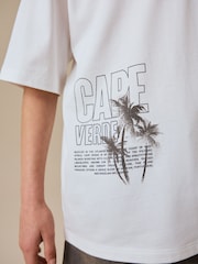 White Palm Embroidery Short Sleeve Graphic T-Shirt (3-16yrs) - Image 4 of 8