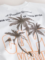 White Palm Embroidery Short Sleeve Graphic T-Shirt (3-16yrs) - Image 8 of 8