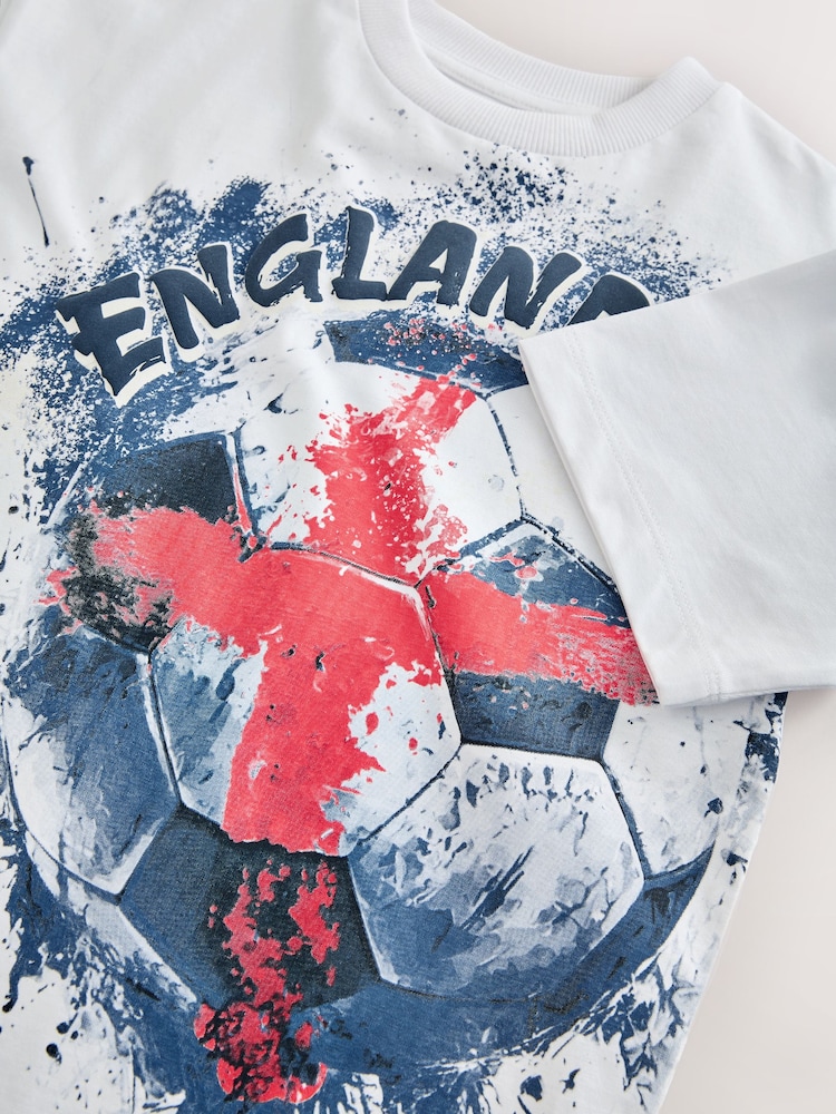 Ecru White England Short Sleeve Graphic T-Shirt (3-16yrs) - Image 8 of 8