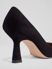 LK Bennett Black Leather Heel Courts - Image 3 of 3