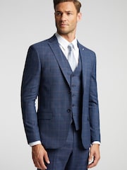 Ted Baker Tailoring Blue Brahe Check Slim Jacket - Image 1 of 5