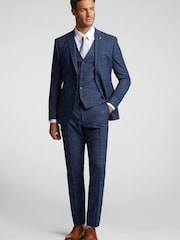 Ted Baker Tailoring Blue Brahe Check Slim Jacket - Image 3 of 5