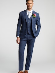 Ted Baker Tailoring Blue Brahe Check Slim Jacket - Image 4 of 5
