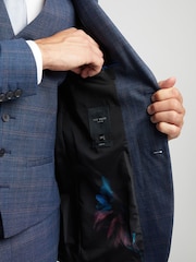 Ted Baker Tailoring Blue Brahe Check Slim Jacket - Image 5 of 5