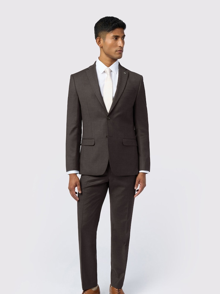 Ted Baker Tailoring Byron Flannel Slim Brown Jacket - Image 3 of 3 Ted Baker Tailoring Byron Flannel Slim Brown Jacket - Image 3 of 3
