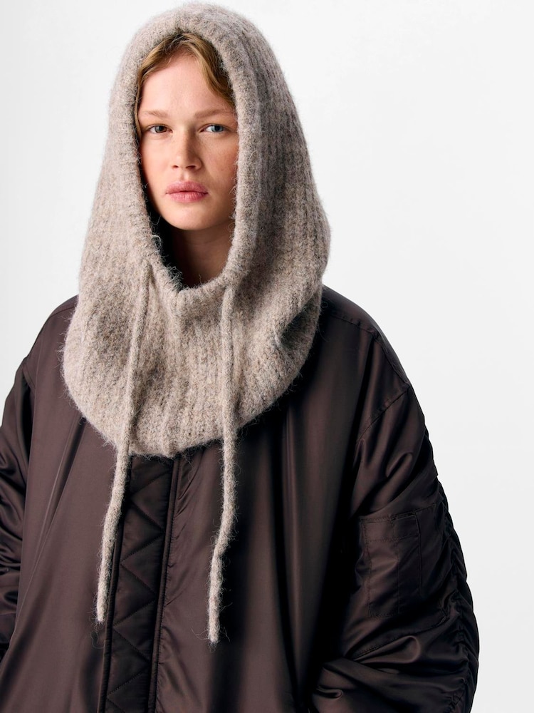 OBJECT Cream Knit Balaclava Scarves - Image 1 of 2