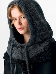 OBJECT Grey Knit Balaclava Scarves - Image 2 of 3