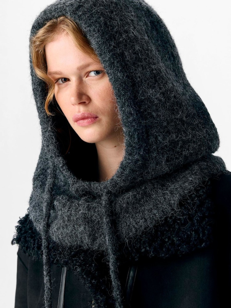 OBJECT Grey Knit Balaclava Scarves - Image 2 of 3