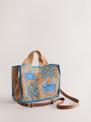 Natural Raffia Effect Embroidered Bag - Image 4 of 8