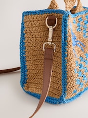 Natural Raffia Effect Embroidered Bag - Image 7 of 8