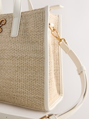 Asili - Raffia Effect Mkono Ulioshika Mfuko - Picha 7 kati ya 9