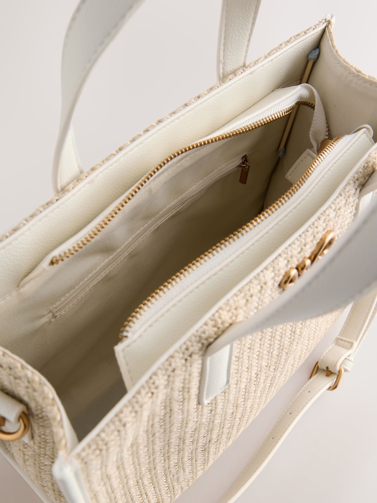 Asili - Raffia Effect Mkono Ulioshika Mfuko - Picha 9 kati ya 9