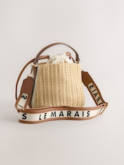 Natural Raffia Effect Bucket Bag - Image 6 of 10