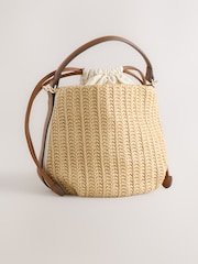 Natural Raffia Effect Bucket Bag - Image 7 of 10