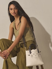 Neutral Floral Cut Out Bucket Bag - Image 1 of 9