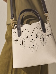 Neutral Floral Cut Out Bucket Bag - Image 4 of 9