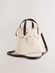 Neutral Floral Cut Out Bucket Bag - Image 6 of 9