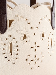 Neutral Floral Cut Out Bucket Bag - Image 9 of 9